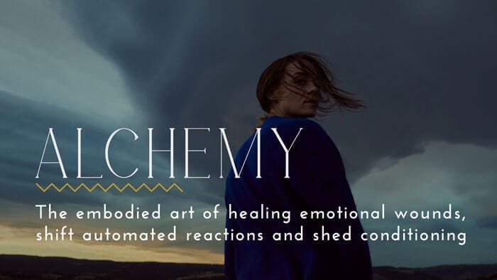 Alchemy image with a girl in blue looking back
