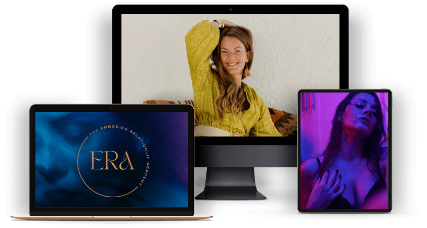 A mock up of the Embodied Relationship Academy on different devices